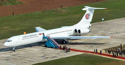 資料圖:朝鮮公開金正恩專機(jī)。